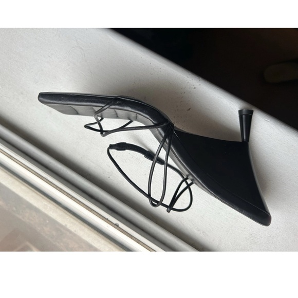 Gia/RHW Black Leather Sandals Size 40 Made In Italy - Picture 6 of 6